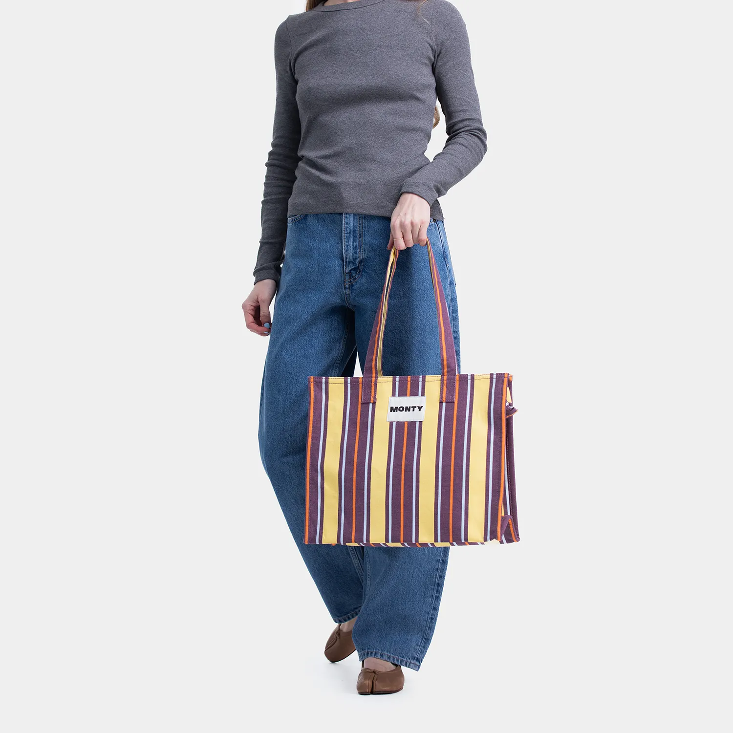 Medium Organic Cotton - Plum & Custard - Image 4