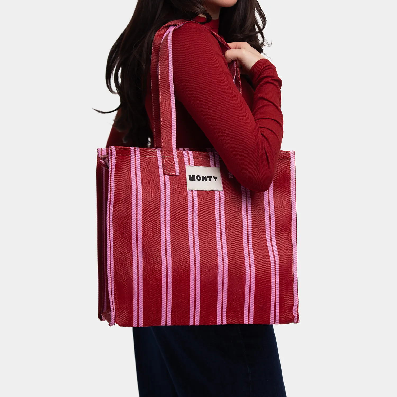 Medium Recycled Nylon - Ultra Pink & Malbec - Image 3